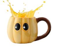 Tasse d'automne en céramique, motif gros yeux, mignonne, résistante à la chaleur, décorations pour la maison, la cuisine, le camping, les voyages, les fêtes, les pique-niques en plein air