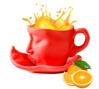 Tasse de baiser, baiser tasse à café | Design romantique tasse de thé, 100 ml de thé abstrait amant stéréo face sculpture tasse de serveur de jour de location, 1*Saucer