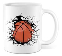 Tasse de Basket-Ball - Cadeau Idée pour Fan de Sport - Motif Joueur - Tasse à Thé (Blanc)