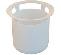 Tasse de bonde de douche - Blanc - Diamètre 90 mm - Grille métal - Sortie à visser ou coller - Démontable