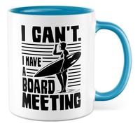 Tasse de bureau avec inscription en allemand « I can´t. I have a board meeting » - Tasse à café 330 ml en céramique - Idée cadeau humoristique pour le bureau