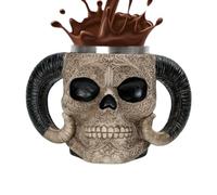Tasse de café de crâne, Skull Beer Mugs Tankard Skeleton Résine Beer Cup Drinking Cup, Tasse à café à motif tête de mort double face de grande capacité pour boire un cadeau de boisson pour la fête des