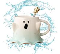 Tasse de café d'Halloween - tasse de thé en céramique | 460 ml Capacité Spooky Ghost en forme de céramique Mug | Ghost Design Coffee tasse pour tout bureau des amateurs d'Halloween