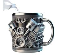 Tasse de café en forme de bloc moteur - Tasse en céramique réutilisable avec design de moteur de voiture, tasse en céramique originale | Verrerie automobile amusante, idée cadeau unique pour