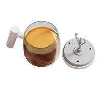 Tasse de café en verre transparent - tasse de voyage portable de 16 oz pour cappuccino chaud froid, boisson laineuse avec récipient réutilisable de gobelet, fuite pour le camping, la transparence élev