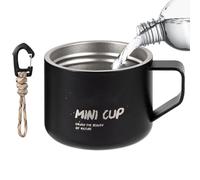 Tasse de camping en acier inoxydable avec poignée | Mat Finish Outdoor Coffee and Tea Cup pour Hiking, Mountain Climbing, and Camping | and Lightweight Design with Attached Lanyard for Con