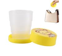 Tasse de camping pliable - Tasse de camping pliante avec couvercle de dessin animé | Taille de poche mignonne et portable pour la randonnée, la survie