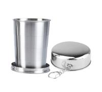 Tasse de camping portable - Tasse en métal, construction légère, clip de transport facile | Aventure en plein air, voyage, pique-nique, randonnée, survie en acier inoxydable