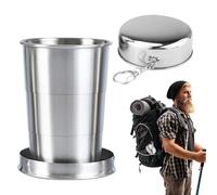 Tasse de camping portable - Tasse en métal, construction légère, clip de transport facile | Aventure en plein air, voyage, pique-nique, randonnée, survie en acier inoxydable