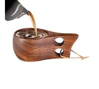 Tasse de camping - Tasse à café de voyage en bois, fabriquée à la main, 350 ml, léger et polyvalent, pour randonnée, camping, pique-nique, aventure, voyage
