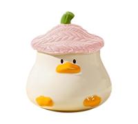 Tasse de canard fantaisie - Tasse de dessin animé amusante, porte-boisson en céramique, vaisselle pour enfant et adultes, verres de 400 ml | Conception de couverture de couvercle de chapeau, tasses