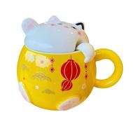 Tasse de chat, tasse à thé en céramique, couvercle amusant, verres à boissons mignons, élégant cappuccino, cacao, latte, jus de vin, bière, lait, pour la célébration de la maison au restaurant,