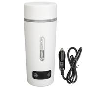 Tasse de chauffage de voiture anti-fuite 4 températures réglables 350 ml bouilloire électrique de voyage portable en acier inoxydable pour petite voiture blanc 12 V