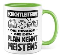 Tasse de chef de classe avec inscription en allemand - Cadeau chef de quarts : la seule qui connaît le plan. La plupart du temps. - Tasse à café 330 ml en céramique - Service de supervision de