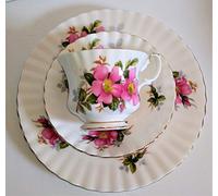 Tasse de collection Royal Albert / Prairie Rose / Lot de 3 / Original / Bone China
