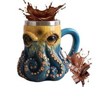 Tasse De Conception De Pieuvre - Tasses De Boisson De Voyage De 160 Ml, Tasse À Boire En Résine Faite À La Main De Conception De Kraken 3D, Tassee De Pieuvre Sur Le Thème Médiéval | Verres En Résine P