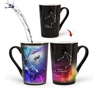 Tasse de constellation à changement de chaleur de 355 ml, tasse à café avec gravure horoscope Balance en céramique, tasses à changement de couleur