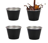 Tasse de coup de café en métal, verres de tir de camping - Ensemble de 4 tasses de tir à vin portables en acier inoxydable | Tasse à thé de café de 50 ml dans un sac de transport en mailles, à boire p