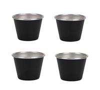 Tasse de coup de café en métal, verres de tir de camping - Ensemble de 4 tasses de tir de camping à vin en acier inoxydable - Tasse à thé de café de 50 ml dans un sac de transport en mailles, à boire