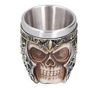 Tasse de crâne, tasse de crâne de résine de doublure d'acier inoxydable antirouille légère petite tasse de Viking pour la fête à la maison de barre
