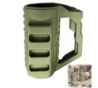 Tasse de croisière tactique d'assaut, manchon isolant tactique style assaut, porte-gobelet portable mains libres pour boîtes et bouteilles, équipement EDC pour barbecue de camping(Green-12oz)