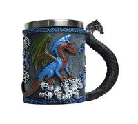Tasse de dragon - Tasse à café en acier inoxydable de 420 ml | Décoration intérieure de tasse de dragon 3D, vaisselle médiévale, tasse à boire sculpture réutilisable pour café, thé, boisson au lait