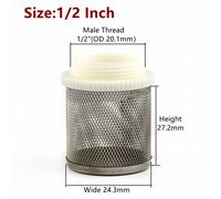 Tasse de filtre à filetage mâle en acier inoxydable,tuyau de pompe à eau,filtre à mailles,raccords d'irrigation de jardin,filtre précieux pour poissons d'aquarium,1PC - Type 1I2 Inch-High-quality