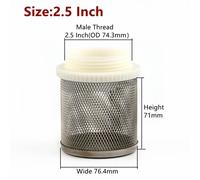 Tasse de filtre à filetage mâle en acier inoxydable,tuyau de pompe à eau,filtre à mailles,raccords d'irrigation de jardin,filtre précieux pour poissons d'aquarium,1PC - Type 2.5 Inch-High-quality