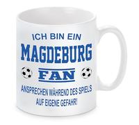 Tasse de football | Je suis un fan de Magdeburg - Parler pendant le jeu à vos propres risques | Tasse en céramique pour les fans de football | Passe au lave-vaisselle | Impression de qualité