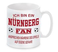 Tasse de football - Je suis un fan de Nuremberg - Parlez pendant le jeu à vos risques et périls - Tasse en céramique pour les fans de football - Passe au lave-vaisselle - Impression de qualité