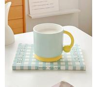 Tasse De Grande Capacité Avec Fond En Silicone, Antidérapante, Pour La Maison Et Le Bureau, Tasse En Céramique De Couleur Contrastée, Cadeau Créatif, Tasse D'Eau 400Ml