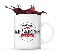 Tasse de la Meilleure Mathématicienne du monde 1- Mug - Idée Tasse Personnalisable Cadeau Anniversaire Fête Original Famille Travail Départ Collègue Retraite Noël.