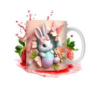 Tasse de lapin - 3,74 pouces, 350 ml, tase à café, thé, lapins amusants, étanche, avec un design printanier, tase de Pâques | Tasse à café | pour la maison, la cuisine, le bureau, la table à ma