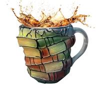 Tasse de livre peinte | Tasse de livre en verre peint en 3D avec poignée | Lire la de café | Ligne de boisson esthétique pour la collection d'études Litter sur littérature Lithing Kitchen Home