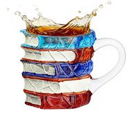 Tasse De Livre Peinte - Verres Littéraires Tachés, Décoration De Verres En Vitrail 3D, Pile De Livres En Acrylique Coloré, Pile Colorée D'infusions Froides En Forme De Tasse Pour Femmes, Hommes, Maiso