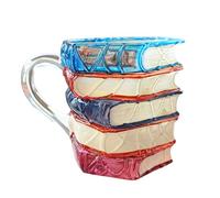 Tasse De Livre - Tasse Mark En Forme De Pile De 300 Ml | Verres À Thé Peints En 3D, Articles De Lecture Livresques Pour Lecteurs, Écrivains, Enseignants, Étudiants, Bibliothécaires, Anniversaire,