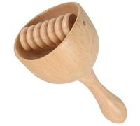 Tasse de Massage Corporel en Bois avec Rouleau, Modèle Ergonomique | Bois Suédois, Usage Visage et Cou, Design Portable, 1 Pièce, Teinte Beige Naturelle