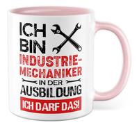 Tasse de mécanicien industriel avec inscription en allemand « Geschenk Ausbildung Ich bin Industrie-Mechaniker in der Ausbildung - Ich darf das! » Tasse à café 330 ml en céramique - Inscription