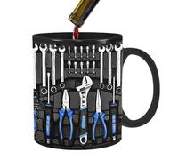 Tasse De Mécanicien, Tasse De Boîte À Outils D'Mécanicien, Tasses À Café En Céramique Noire Imprimées De Nouveauté Drôle, Tasses D'Thé De Mécanicien, Récipient De Boisson Pour Hommes, Bureau Domicile