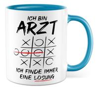 Tasse de médecin cadeau « Ich bin Arzt ich finde immer eine Lösung » Tasse à café Hôpital Pratique Médecin Médecin Drôle Idée Cadeau Bureau Travail Café Tasse Collège Petite amie Ami Tasse à café