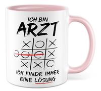 Tasse de médecin cadeau « Ich bin Arzt ich finde immer eine Lösung » Tasse à café Hôpital Pratique Médecin Médecin Drôle Idée Cadeau Bureau Travail Café Tasse Collège Petite amie Ami Tasse à café