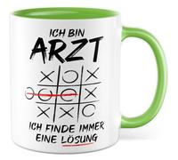 Tasse de médecin cadeau « Ich bin Arzt ich finde immer eine Lösung » Tasse à café Hôpital Pratique Médecin Médecin Drôle Idée Cadeau Bureau Travail Café Tasse Collège Petite amie Ami Tasse à café
