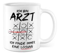 Tasse de médecin cadeau « Ich bin Arzt ich finde immer eine Lösung » Tasse à café Hôpital Pratique Médecin Médecin Drôle Idée Cadeau Bureau Travail Café Tasse Collège Petite amie Ami Tasse à café