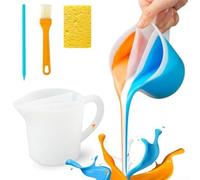 Tasse de Mélange en Silicone Souple - Gobelet Verseur 3 Canaux pour Art Fluide - Récipient Non 15x15cm pour Loisirs Créatifs