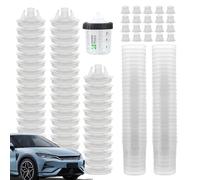 Tasse De Mélange - Récipient De Pulvérisation De Peinture Transparent, Système Jetable Étanche avec 50 Couvercles De Tasse Et 20 Bouchons D'étanchéité | Accessoire De Pistolet De Pulvérisation Sû