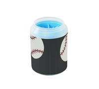 Tasse de nettoyage réutilisable pour pattes d'animaux de compagnie avec brosse de massage douce - Fournitures de toilettage pour chats et chiens - Kit de limpieza para perros - Rouge et blanc