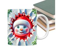 Tasse De Noël - 350 Ml De Conception En Céramique 3D Snowman, Dynamique De Vacances Festive Avec Poignée Pour Café, Thé, Chocolat Chaud | Parfait Pour La Cuisine, L'anniversaire, La Fête D'hiver, Les