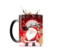 Tasse de Noël avec changement de couleur en porcelaine - Tasse en céramique sensible à la chaleur changeante - Tasse à thé multifonctionnelle
