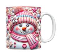 Tasse de Noël en céramique pour l'hiver, motif bonhomme de neige, pour thé, chocolat, anniversaire, vacances, cuisine, filles et femmes, 350 ml