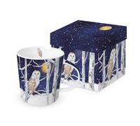 Tasse de Noël en porcelaine motif chouette au clair de lune 0,4 l x H 10,5 cm